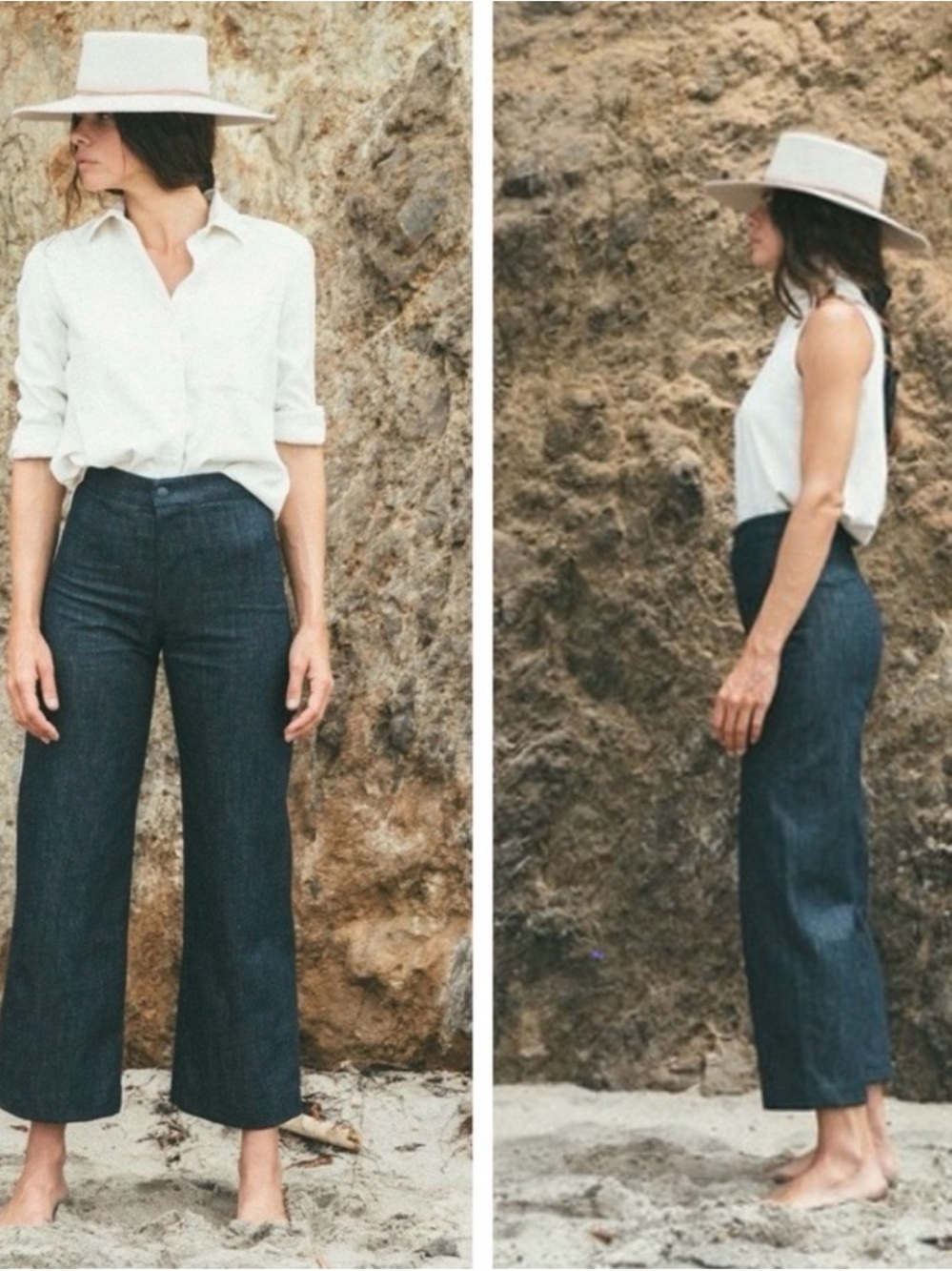 OZMA of California Women's High Rise Wide Leg Jean pant dark indigo speckled 25